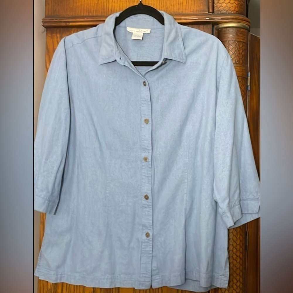 Anna & Frank 3/4 Sleeve Button Front Size XL